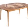 WOOD&PAPPER-02 STÓŁ rozkładany OKRĄGŁY PUZZLE II KILIM